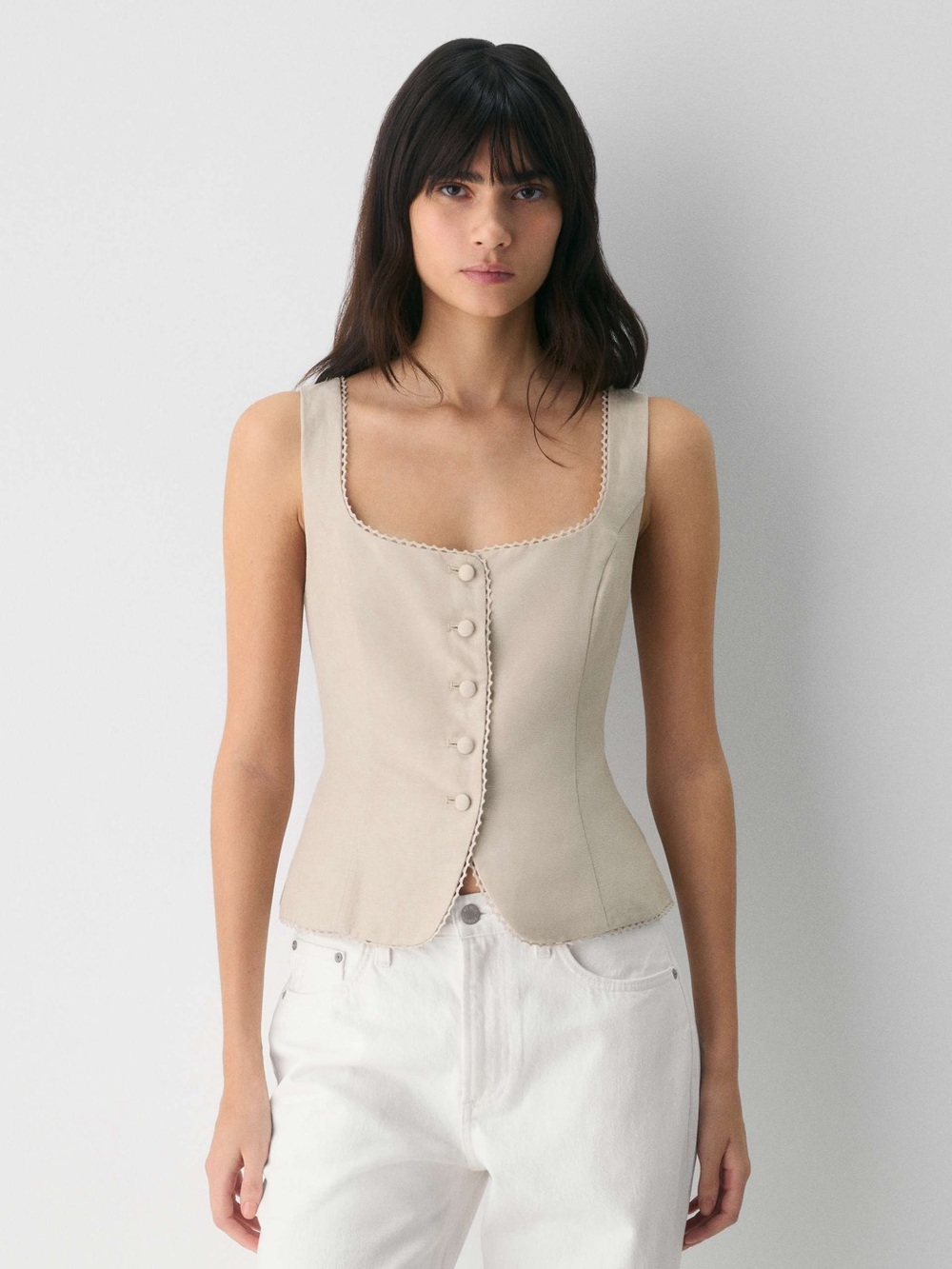 Aritzia Wilfred Octavo Bustier Top in Beige Size XSmall MSRP $110